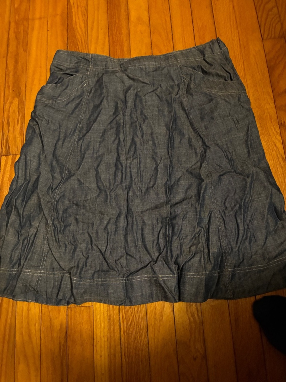L.L. Bean Blue Tencel / Linen A-Line Skirt
